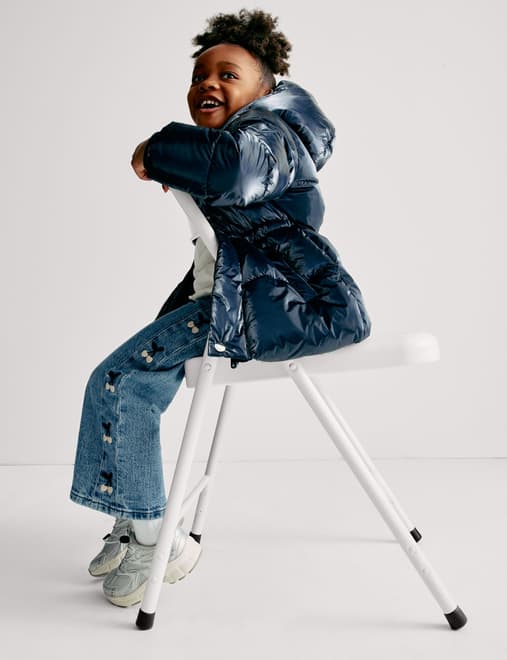 Metallic Waisted Hooded Parka (2-8 Yrs)