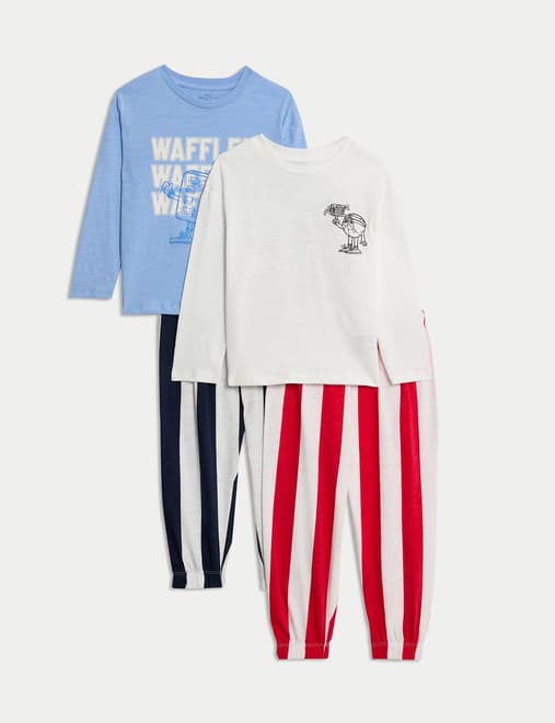 2pk Pure Cotton Graphic Pyjama Sets (1-8 Yrs)