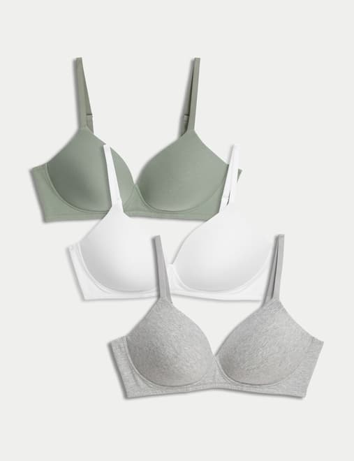 3pk Non Wired T-Shirt Bras A-E