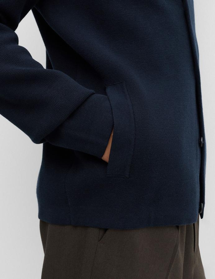 Cotton Blend Milano-Knit Cardigan