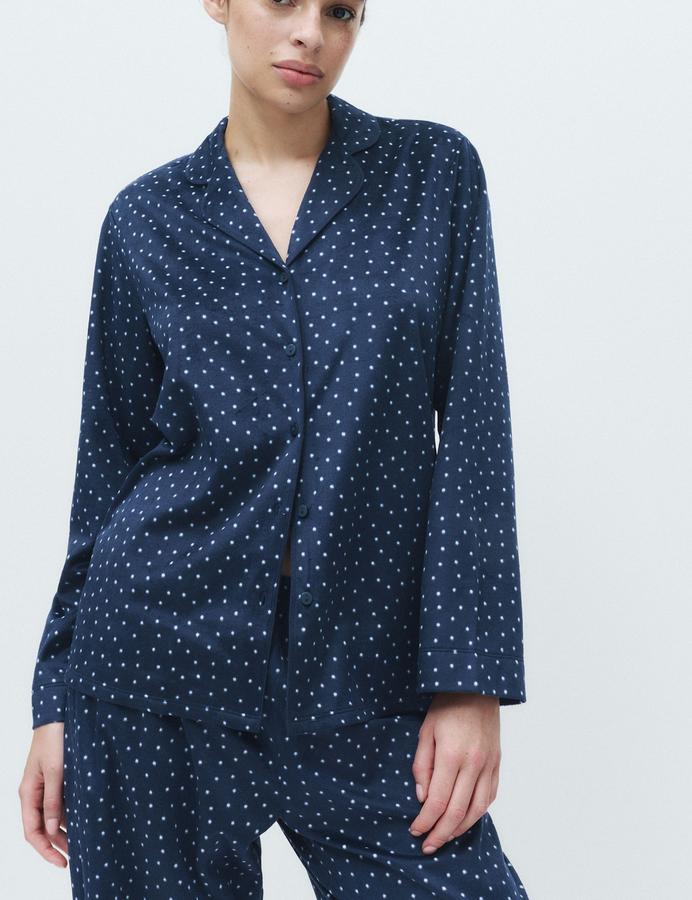 Fleece Printed Revere Pyjama Set