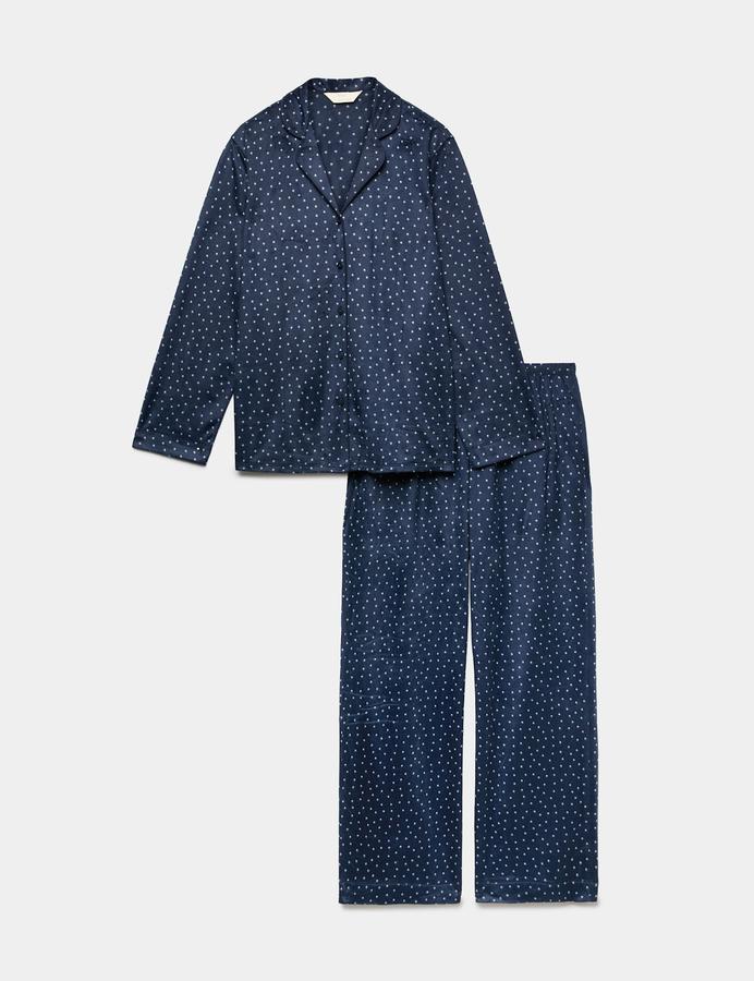Fleece Printed Revere Pyjama Set