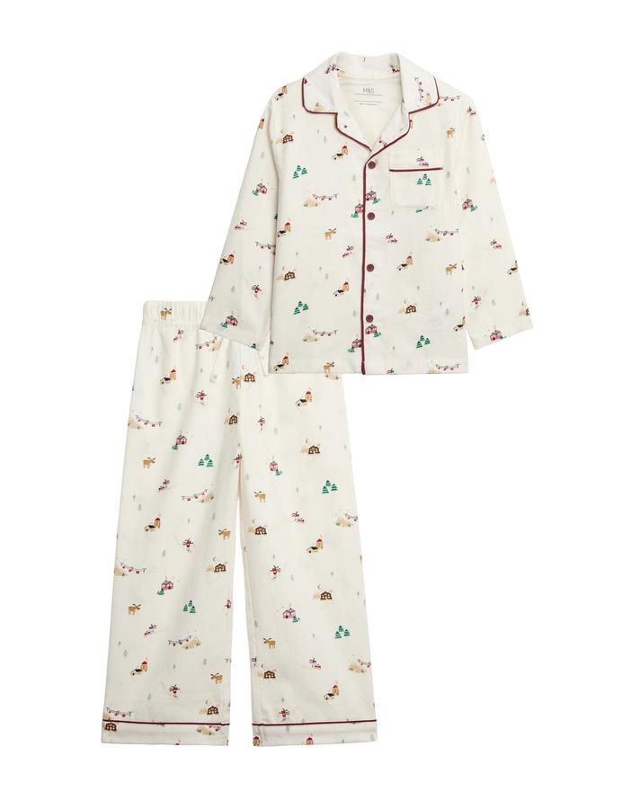 Pure Cotton Christmas Pyjama Set (12 Mths-8 Yrs)