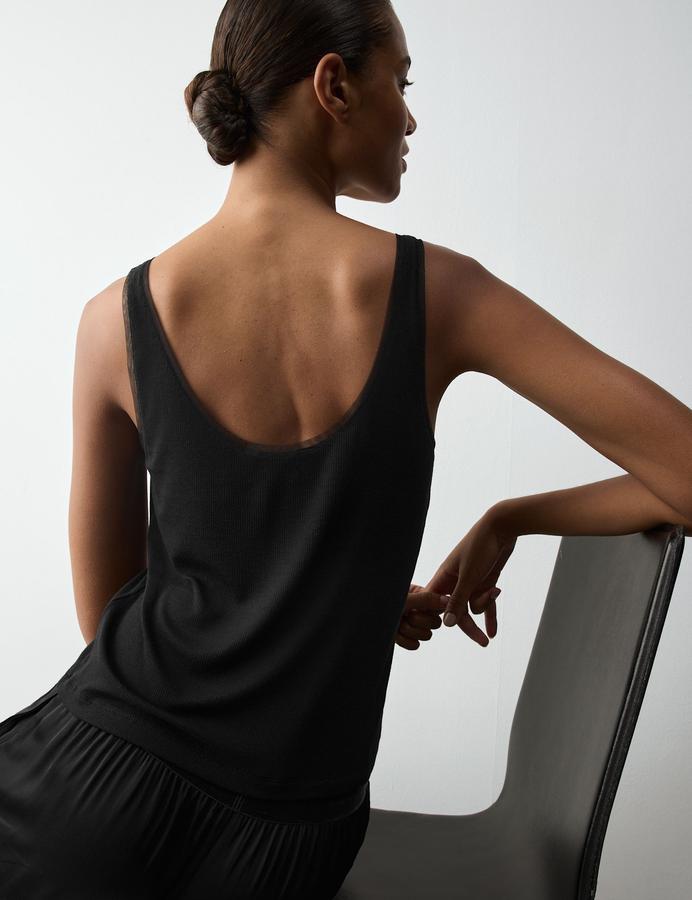 Modal Rich Ribbed Cami Pyjama Top
