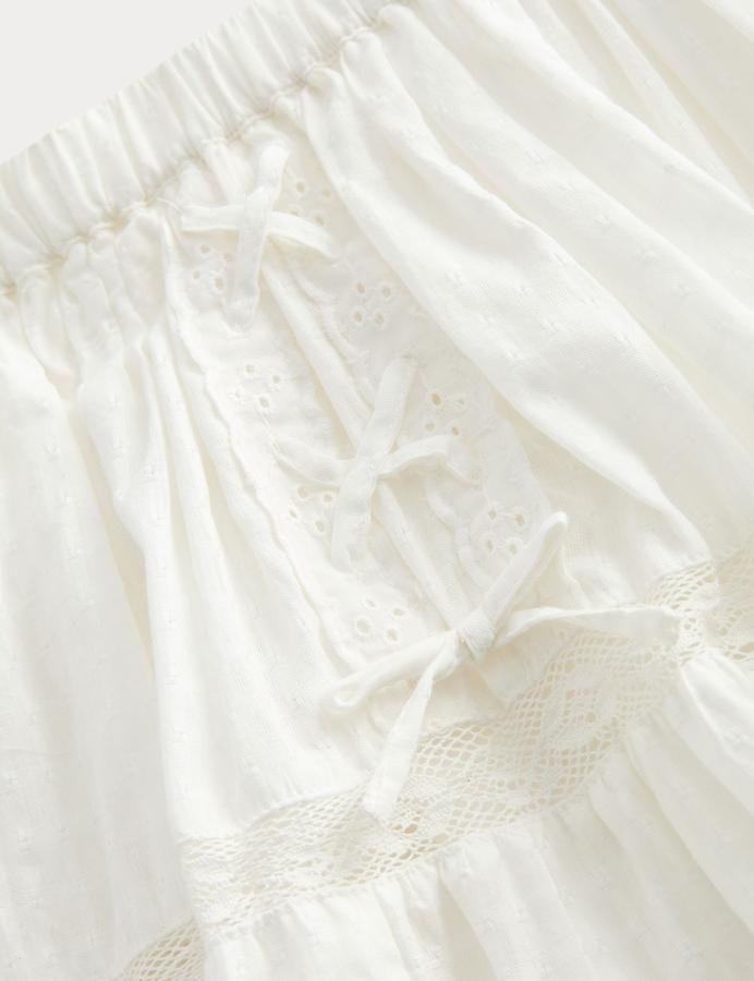 Pure Cotton Lace Up Elasticated Waist Skirt (6-16 Yrs)