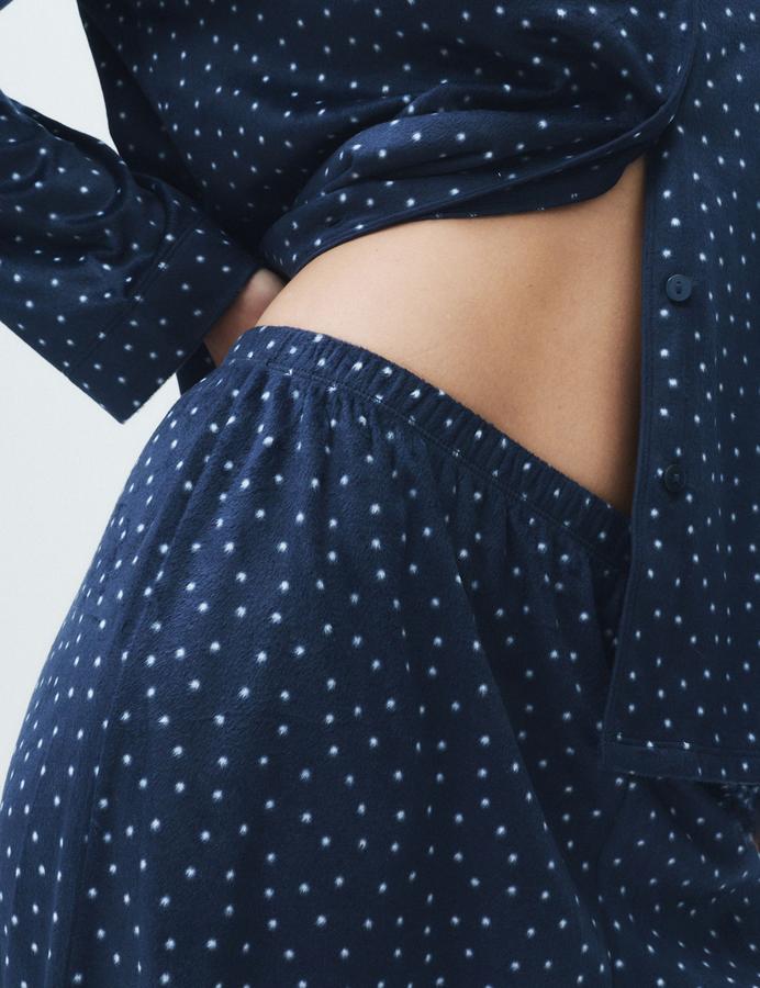 Fleece Printed Revere Pyjama Set