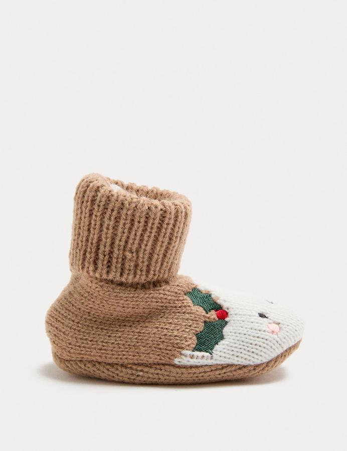 Festive Pudding Booties (0 Mths - 3 Yrs)