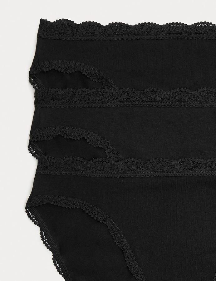 3pk Cotton Rich High Leg Knickers