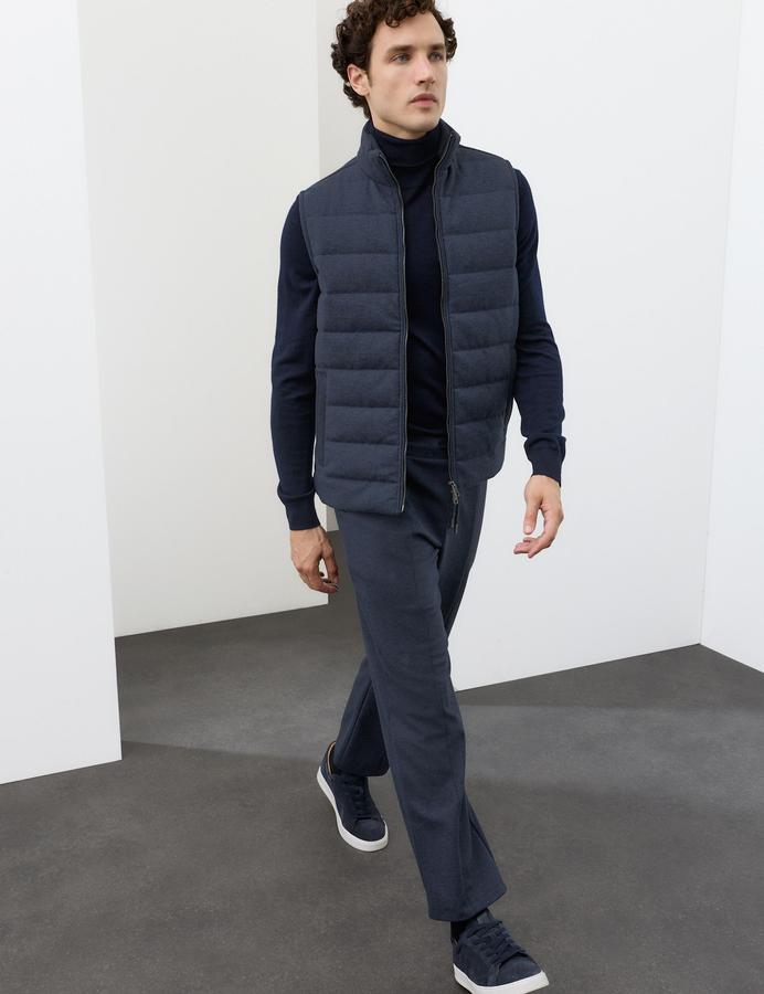 Padded Hybrid Zip Up Gilet with Wool
