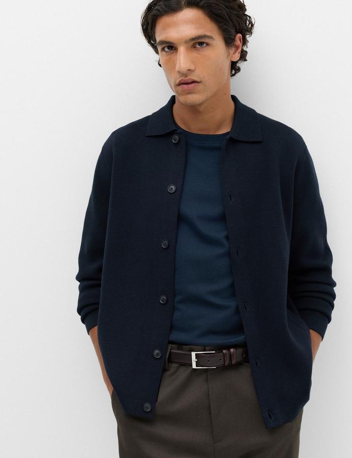 Cotton Blend Milano-Knit Cardigan