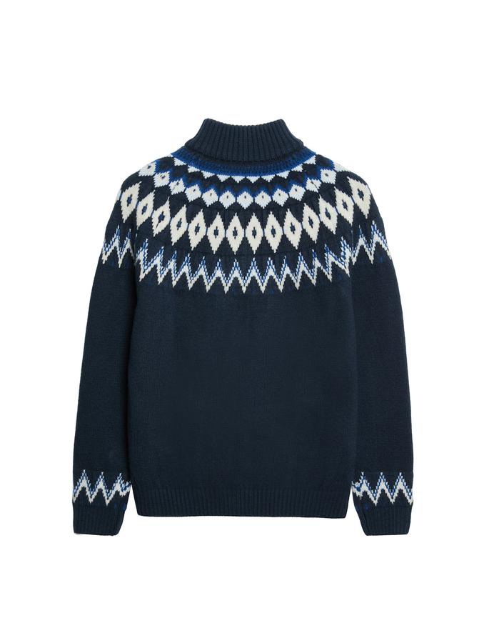 Knitted Fairisle Zip Jumper (6-16 Yrs)