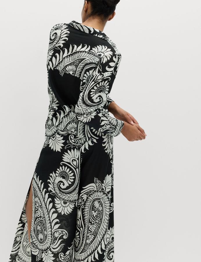 Printed Tie Front Beach Shirt
