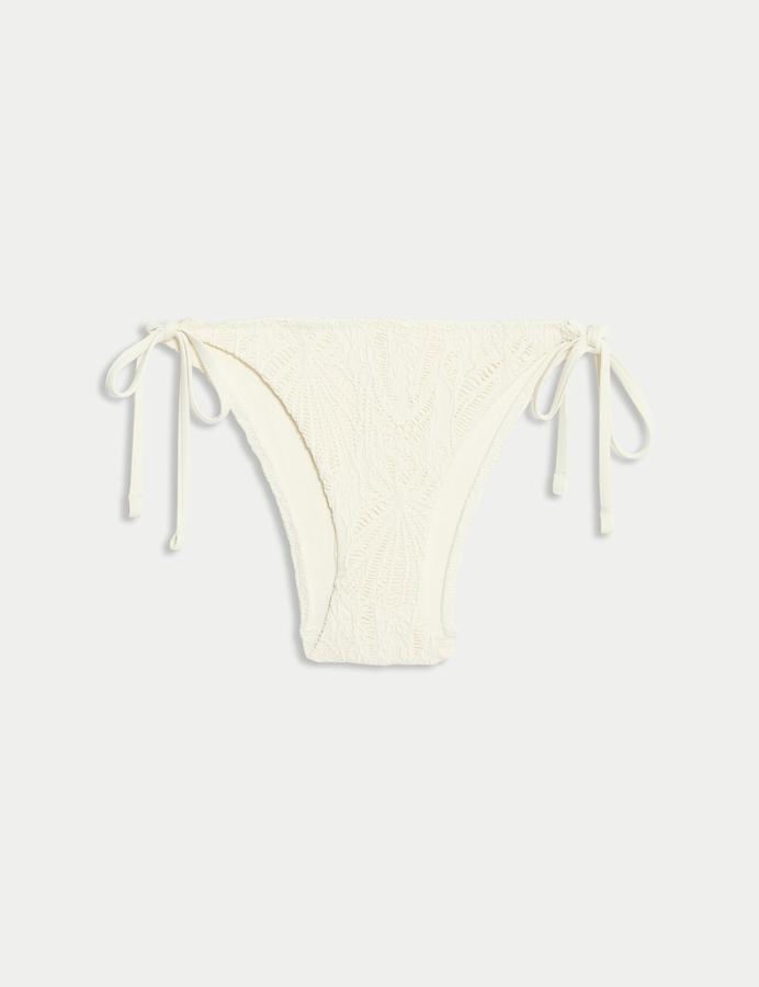 Jacquard Tie Side Bikini Bottoms