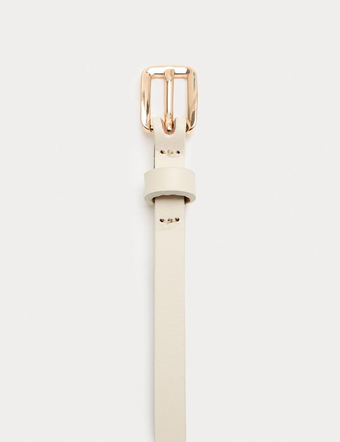 Leather Skinny Buckle Belt