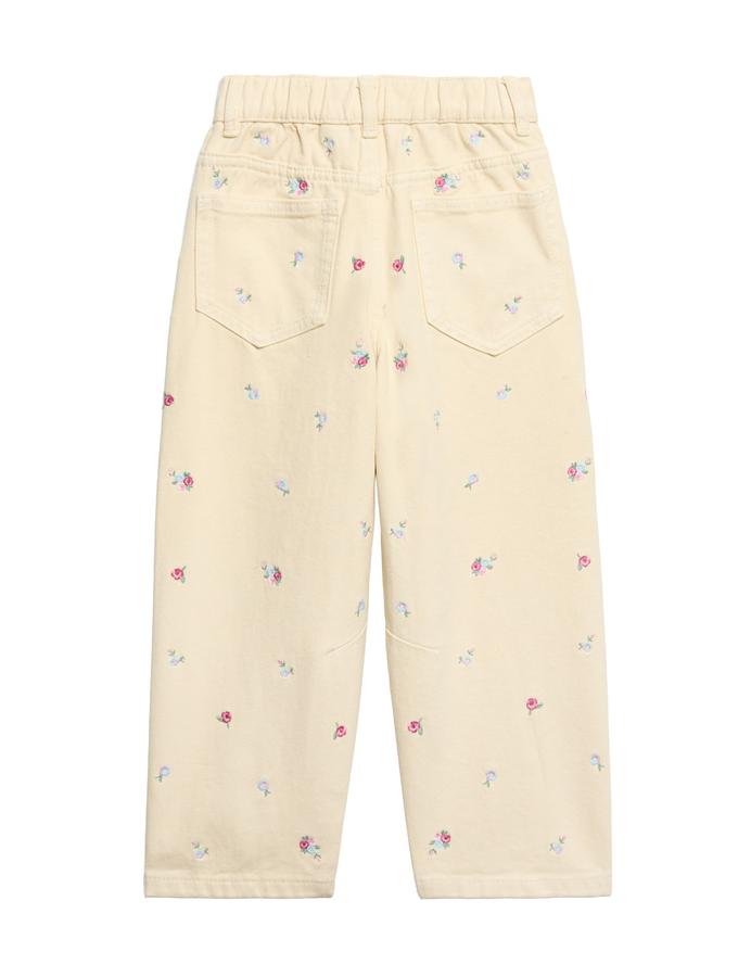 Barrel Denim Embroidered Jeans (2-8 Yrs)