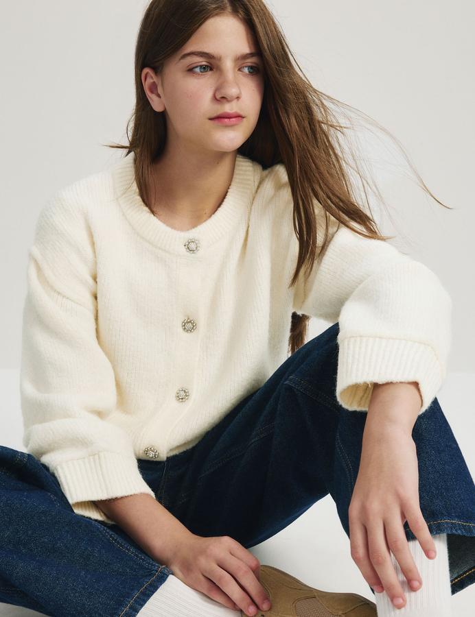 Gem Button Cardigan (6-16 Yrs)