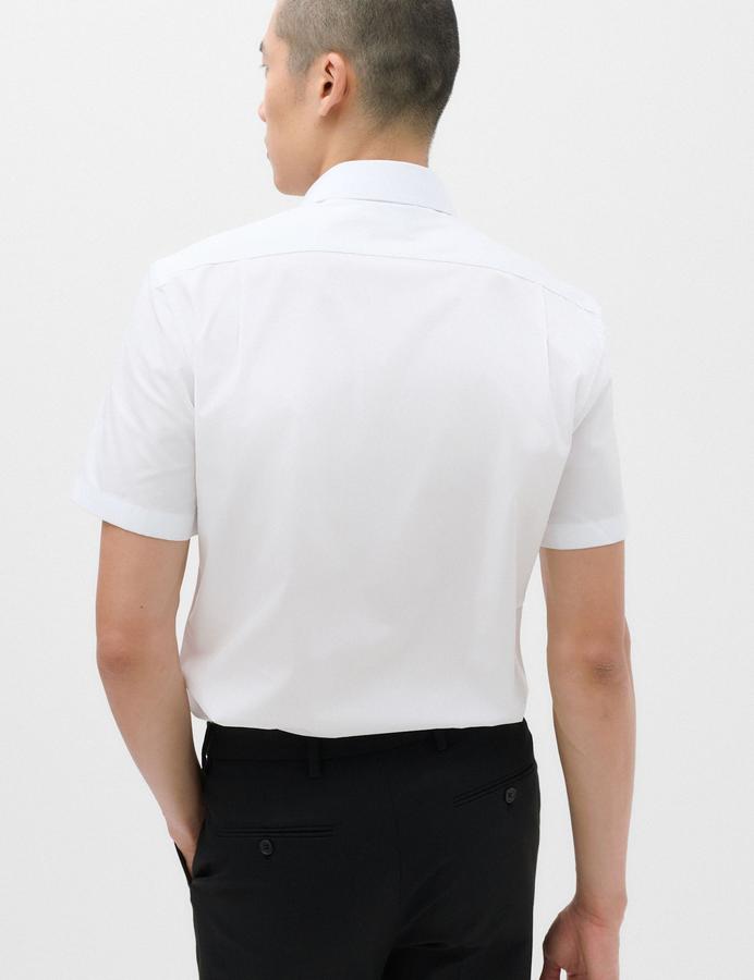 Slim Fit Easy Iron Cotton Blend Short Sleeve Shirt