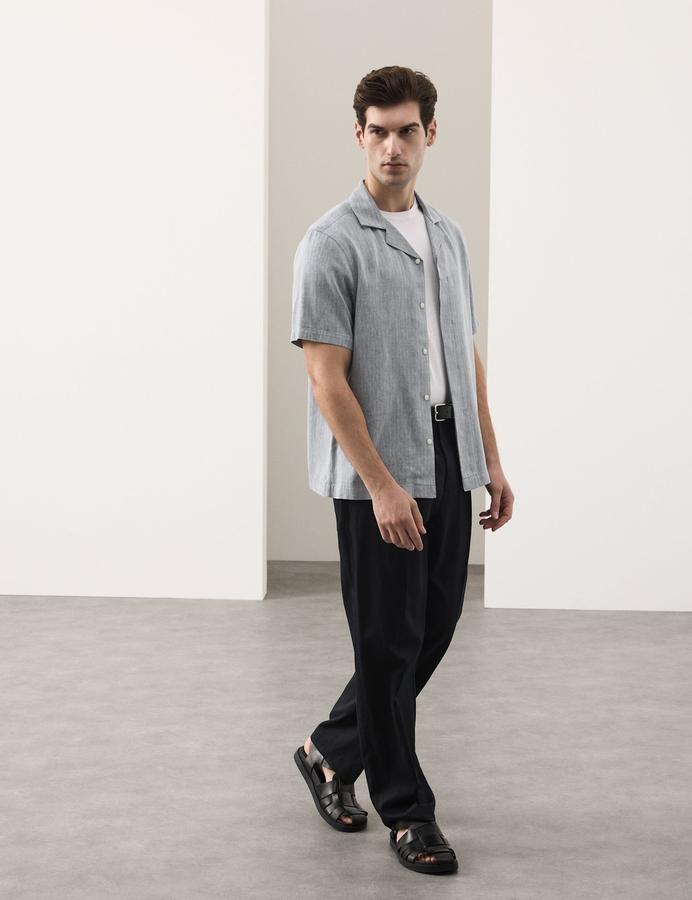 Linen Blend Short Sleeve Shirt