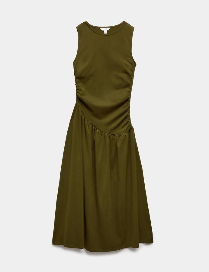 Jersey Ruched Midaxi Drop Waist Dress
