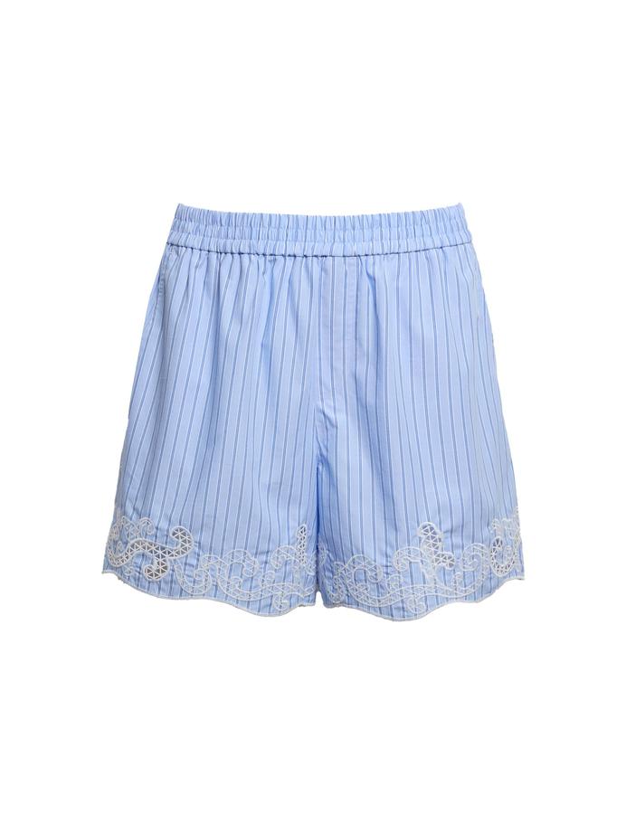 Pure Cotton Embroidered Striped Shorts