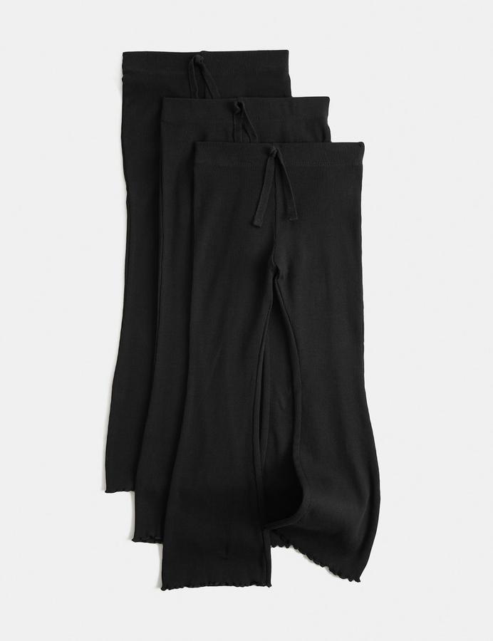 3 Pack Cotton Rich Ribbed Kickflare Leggings (2-8 Yrs)