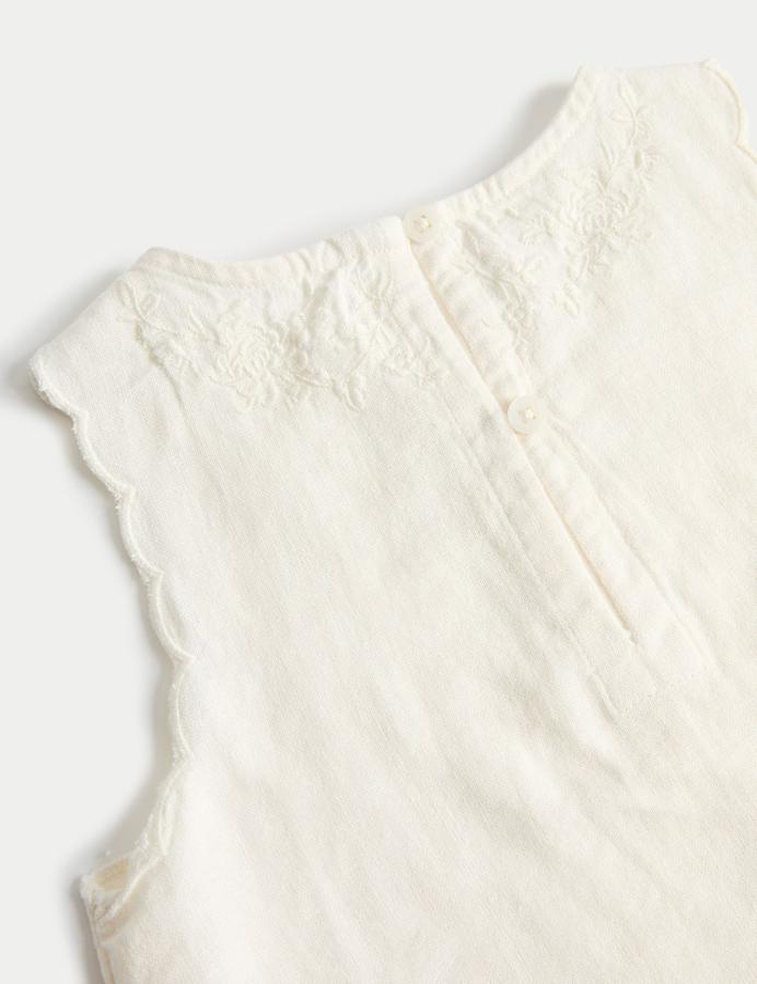 2 Piece Linen Blend Embroidered Outfit (2-10 Yrs)