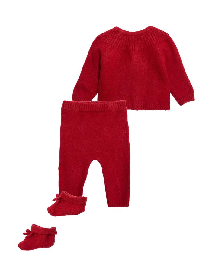 3 Piece Knitted Outfit with Booties (7lbs - 18 Mths)