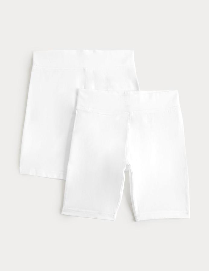 2 Pack Girls' Cotton Rich School Cycling Shorts (2-16 Yrs)
