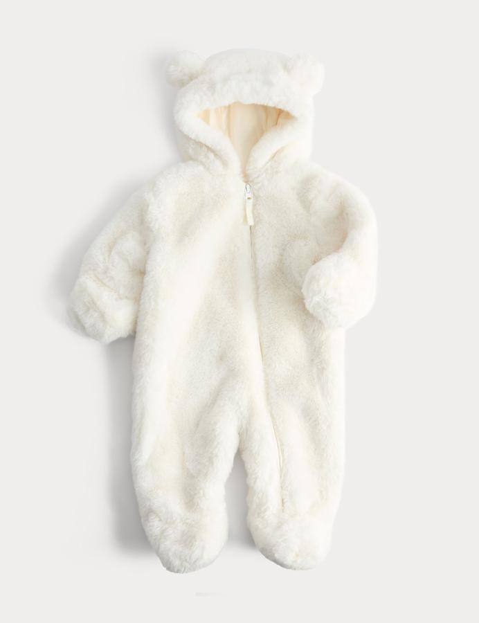 Faux Fur Hooded Pramsuit (0-12 Mths)