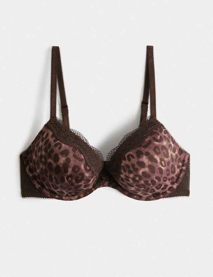 Jasmine Lace Wired Printed Plunge Bra