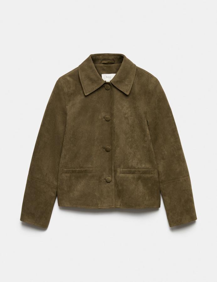 Suedette Button Through Short Jacket