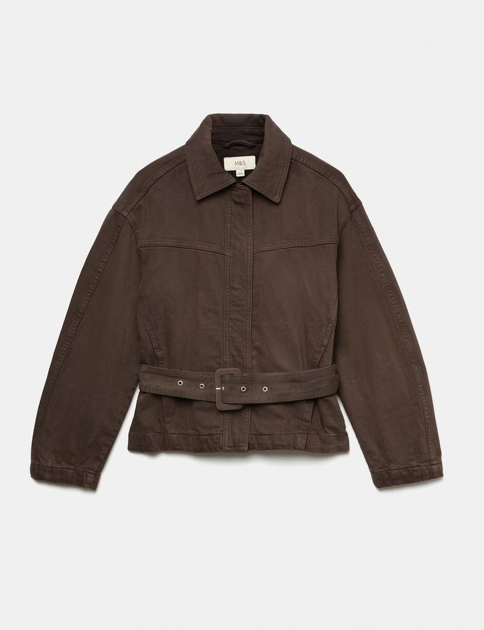 Cotton Rich Denim Belted Jacket