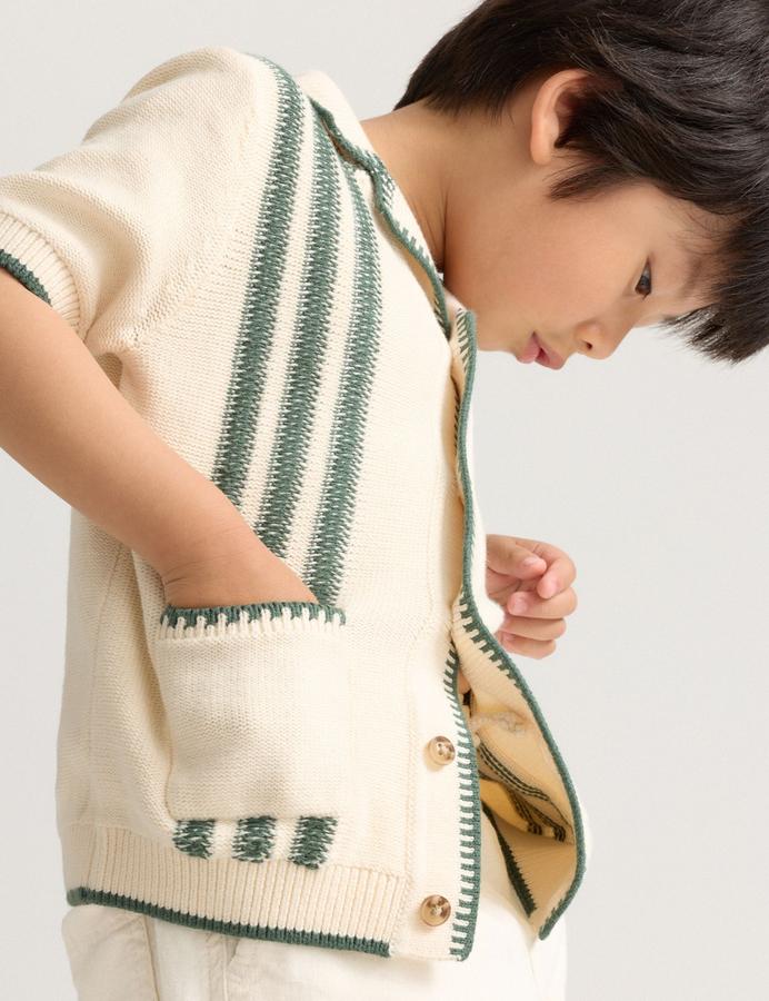 Pure Cotton Striped Knitted Shirt (2-8 Yrs)