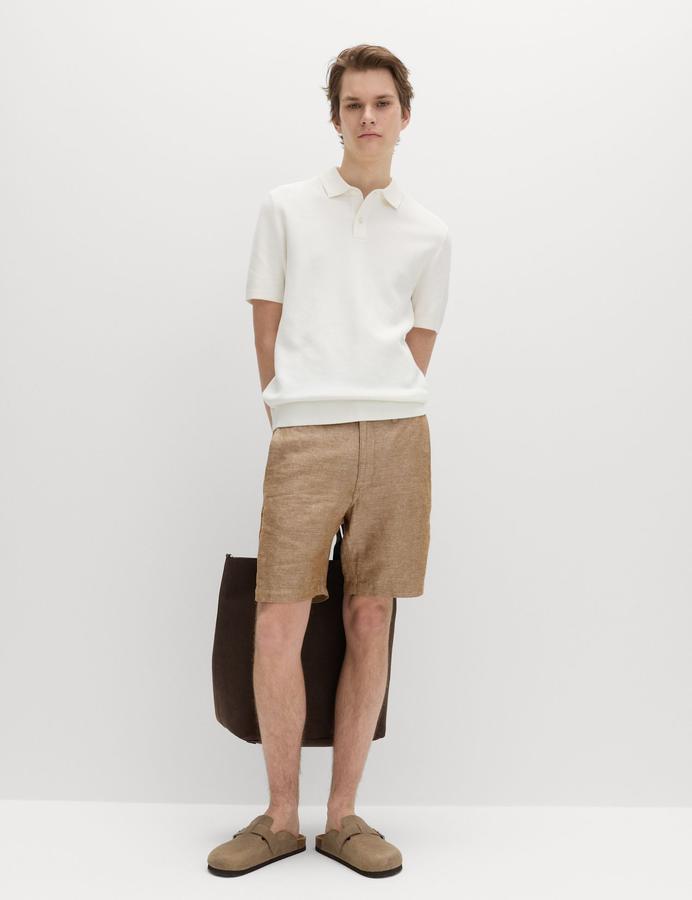 Regular Fit Linen Blend Chino Short