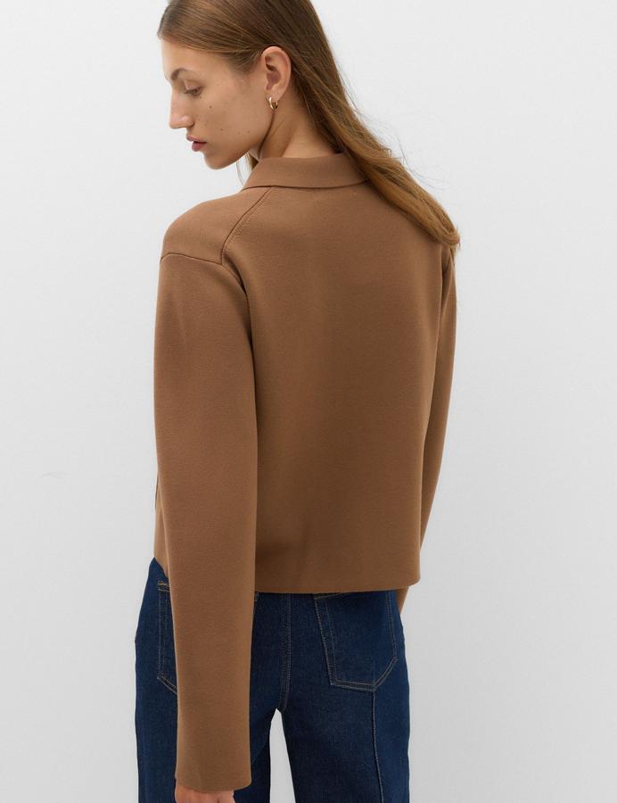 Pocket Detail Knitted Jacket with Cotton