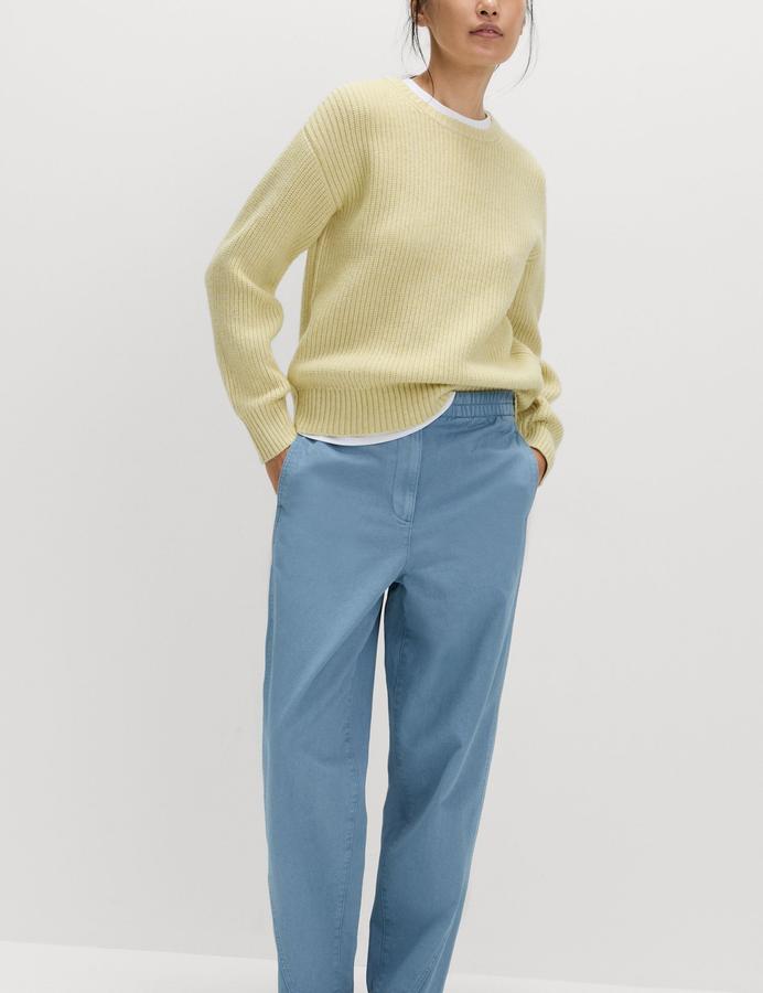 Cloud-Yarn Ribbed Crew Neck Jumper