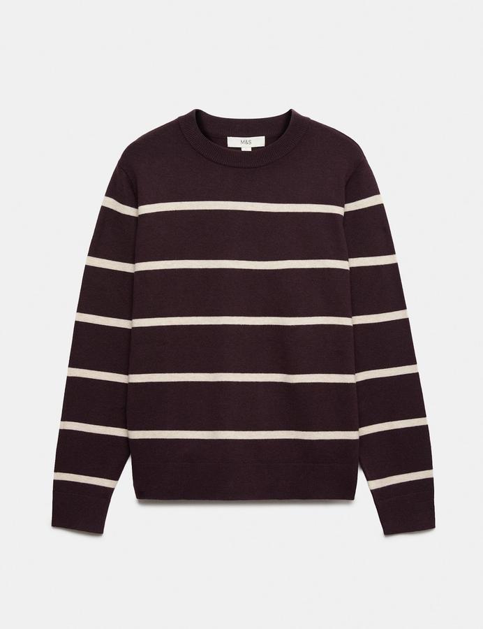 Air-Yarn Striped Crew Neck Jumper