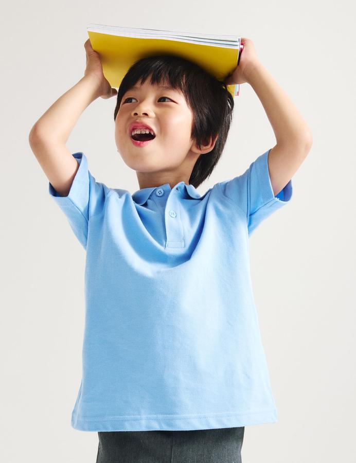 3 Pack Unisex Stain Resist School Polo Shirts (2-18 Yrs)