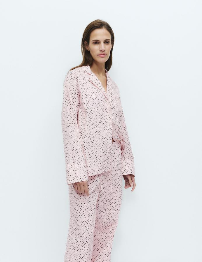 Pure Cotton Polka Dot Revere Pyjama Set