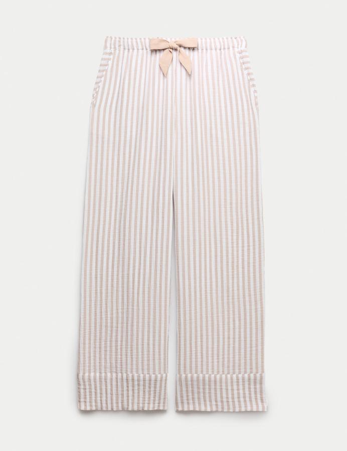 Pure Cotton Muslin Striped Pyjama Bottoms