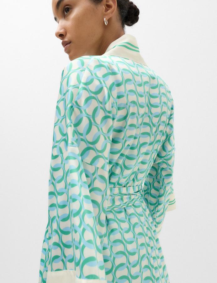 Satin Printed Maxi Kaftan Dress