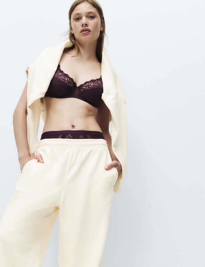 Cotton Rich Loopback Wide Leg Joggers