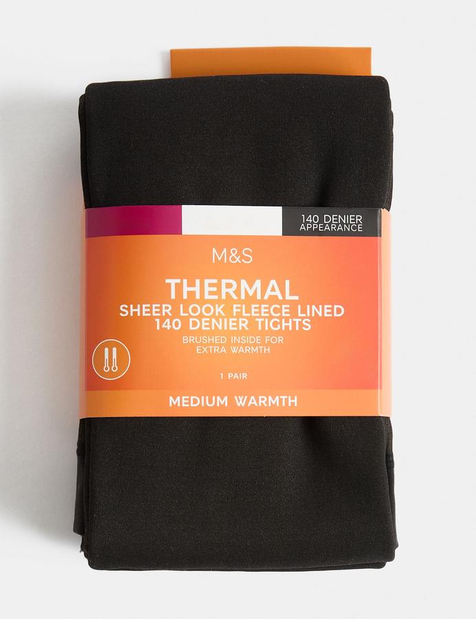 140 Denier Thermal Sheer Fleece Tights