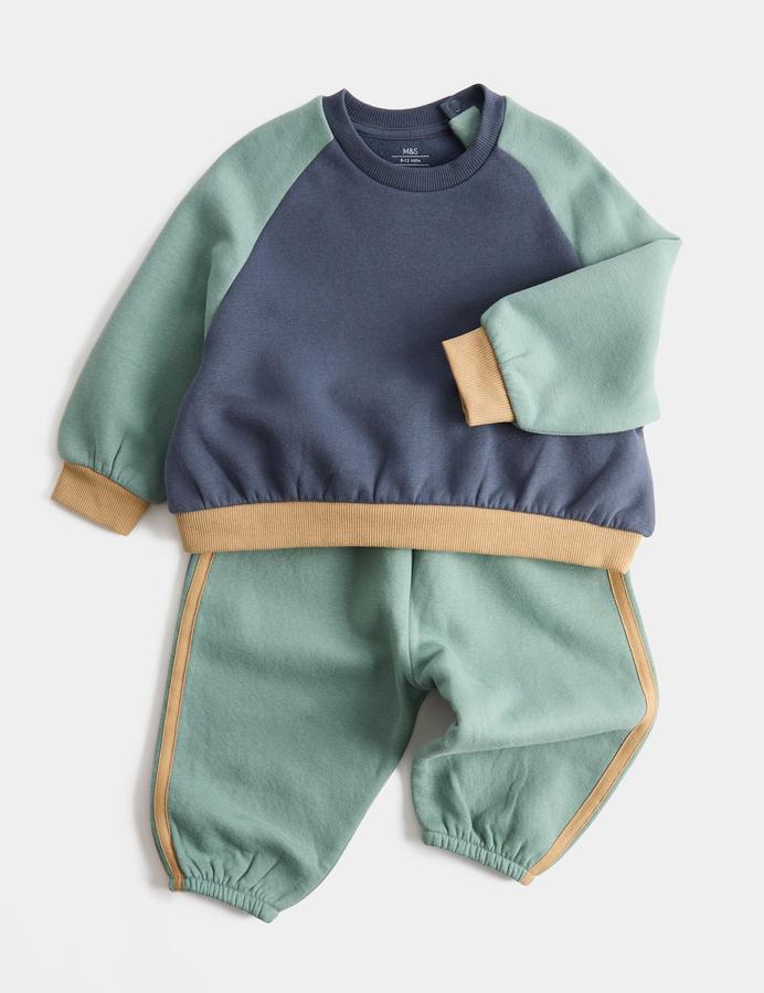 2 Piece Colour Block Sweat Outfit (0-5 Yrs)