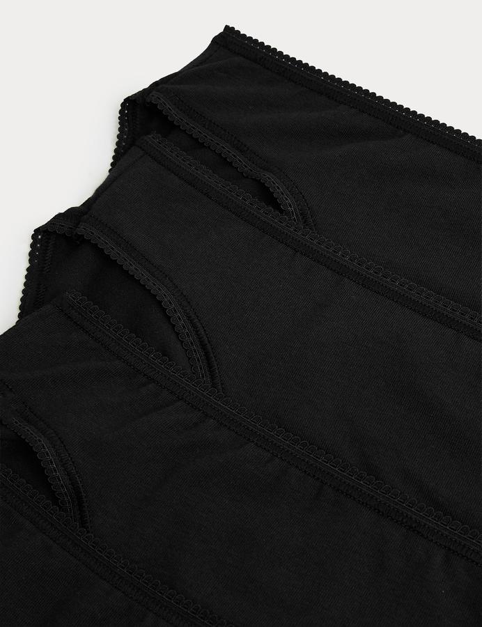 5pk Cotton Rich Lycra® High Leg Knickers