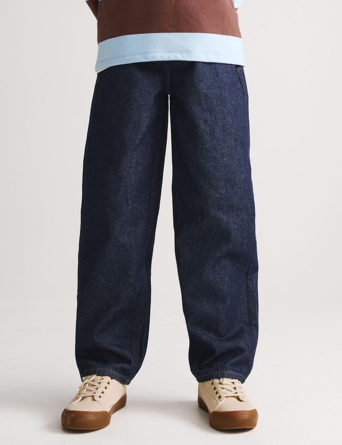 Pure Cotton Barrel Leg Jeans (6-16 Yrs)