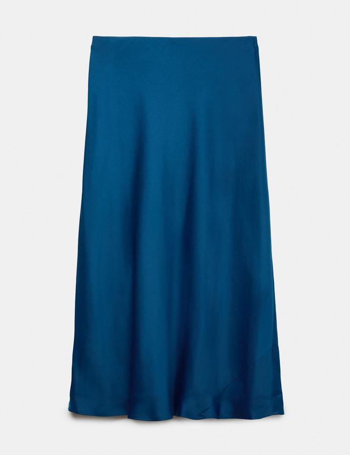 Satin Midi Slip Skirt