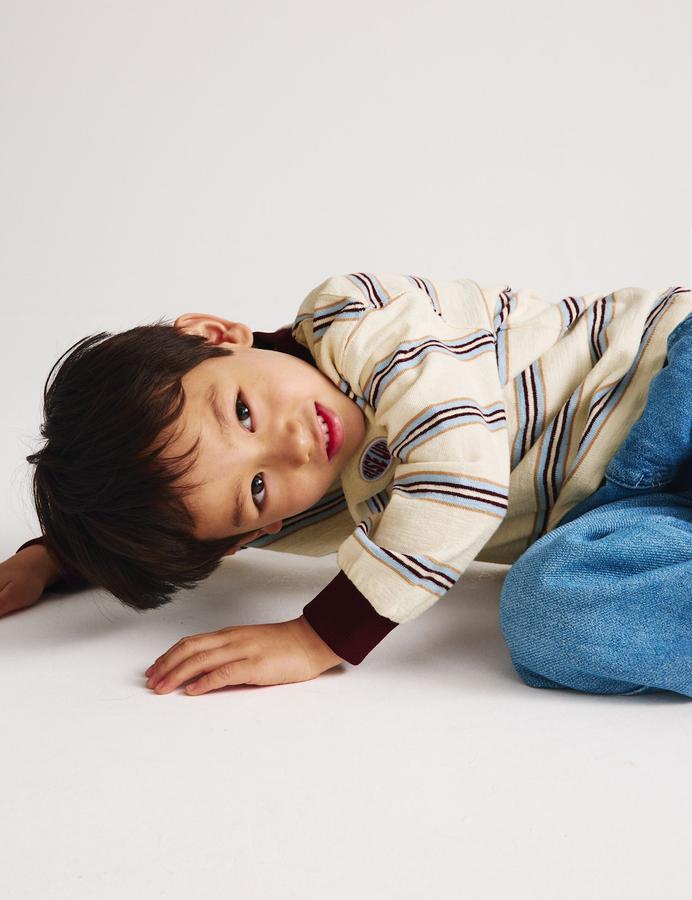 Pure Cotton Textured Striped Top (2-8 Yrs)