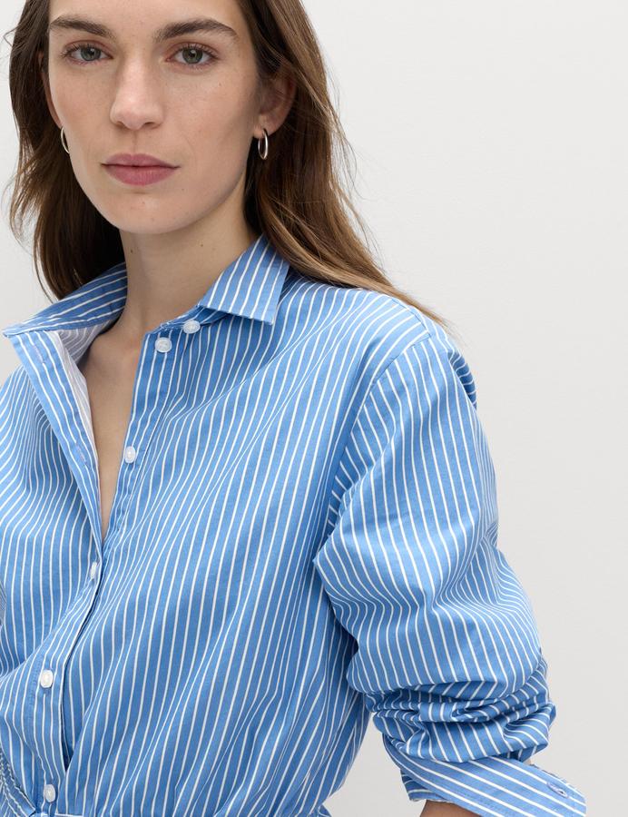 Pure Cotton Striped Drawstring Shirt
