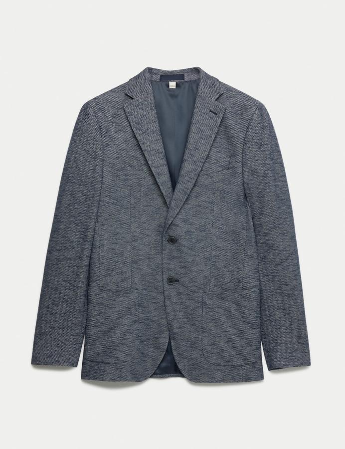 Tailored Fit Textured Stretch Blazer